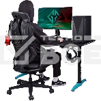 Кресло игровое GMNG GG-CH210B черный сиденье черный кожзам с подголов. крестов. пластик черный пластик черный, фото4