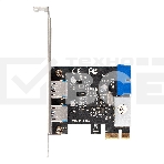 Контроллер ExeGate EXE-342 (PCI-E x1 v2.0, 2*USB3.0 ext.+ 1*19pin int. (внутренние коннекторы для подключения 2*USB3.0 портов на корпусе), разъем доп.питания, VIA Labs Chipset VL805), фото5