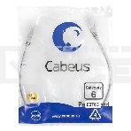 Шнур комм. Cabeus, кат. 6, неэкр., U/UTP, RJ45/RJ45, LSZH, AWG24, 0.5м, серый, фото 1