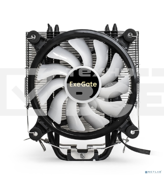 Кулер для процессора ExeGate Dark Magic EXX400V2-PWM.RGB серебристый, 120 мм, алюминий/медь, 2100 об/мин, 24 дБ, 4 pin, 140 Вт, 155 мм