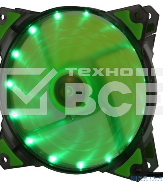 Вентилятор для корпуса Crown CMCF-12025S-1222 черный/зеленый, 120 мм, 1650 об/мин, 28 дБ, 3 pin