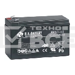Аккумулятор B.B. Battery series BP, BP7-12, voltage 12V, capacity 7Ah (discharge 20 hours), max. discharge current (5 sec.) 105A, max. charge current 2.1A, lead-acid AGM type, T2 terminals, LxWxH 151x65x98mm, weight 2.54kg, service life 10 years, фото 1