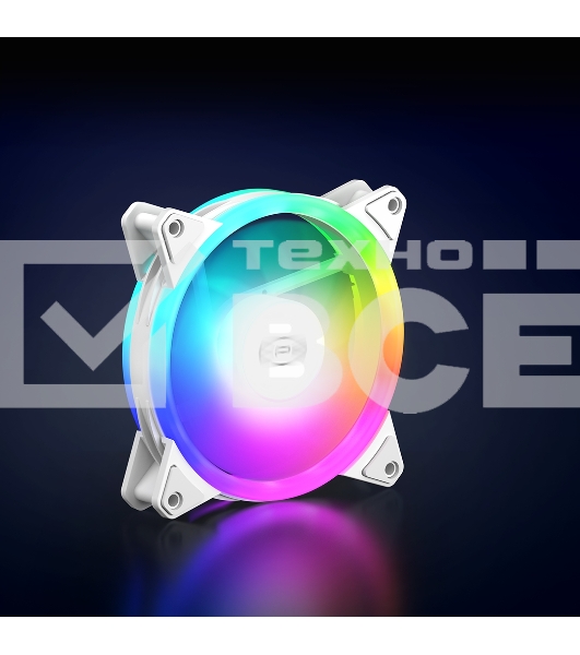 Вентилятор для корпуса PCCooler F3 T120 ARGB белый, 120 мм, 1800 об/мин, 21.6 дБ, 4 pin