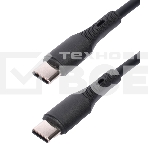 Кабель USB2.0 Cablexpert CC-USB2S-CMCM-1M-BK Type-C/Type-C, 3А, 65Вт, PD/QC3.0, силиконовый, 24 AWG, медь, 1м, черный, пакет, фото2