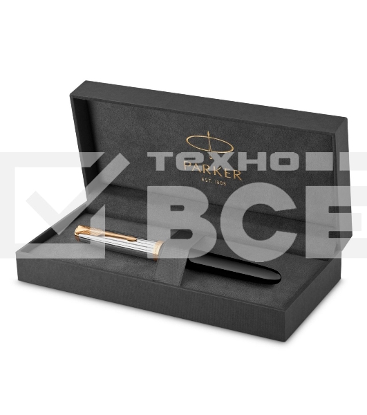 Ручка перьевая Parker 51 Premium (CW2169030) Black St.Steel GT F сталь нержавеющая подар.кор.