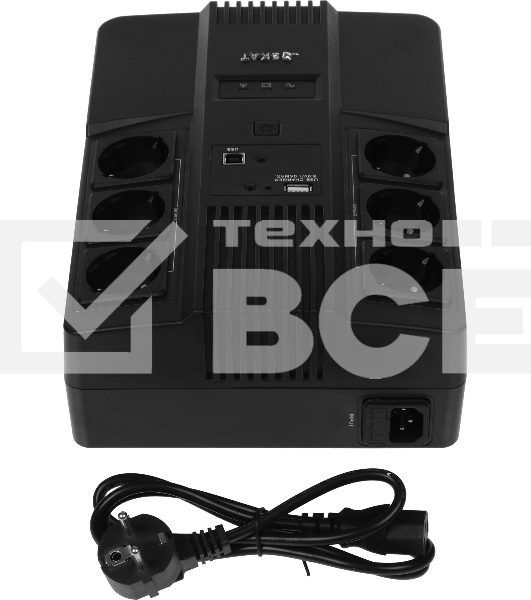 Источник бесперебойного питания SKAT-UPS 800 AI ИБП 220В 480Вт 1 АКБ 9А.ч внутр. меандр. стаб-ция напр-я. 6 выходов Бастион 452