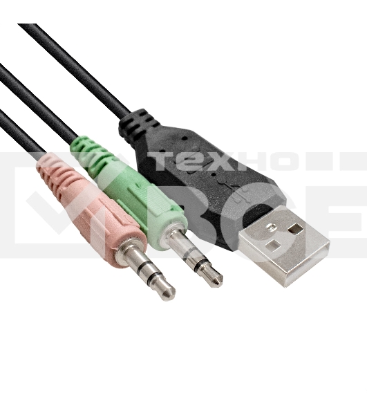 Гарнитура проводная полноразмерная игровая с микрофоном (гарнитура) ExeGate Gaming HS-520G (USB, 2x3.5мм, динамик 40мм, 20-20000Гц, длина кабеля 2.5м, регулировка громкости, RGb подсветка)