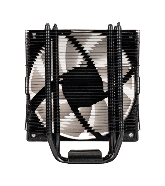 Кулер для процессора ExeGate Dark Magic EXX400V3-PWM.RGB (Al+Cu, черное покрытие, 4 тепл.трубки, LGA1150/1151/1155/1156/1200/1700/1851/AM2/AM2+/AM3/AM3+/AM4/AM5/FM1/FM2/754/939/940, TDP 140W, Fan 120mm, PWM, 800-1800RPM, Hydro bearing, 4pin, 11-24db, 500г брутто, RGB подсветка, с термопастой, на винтах, RTL)