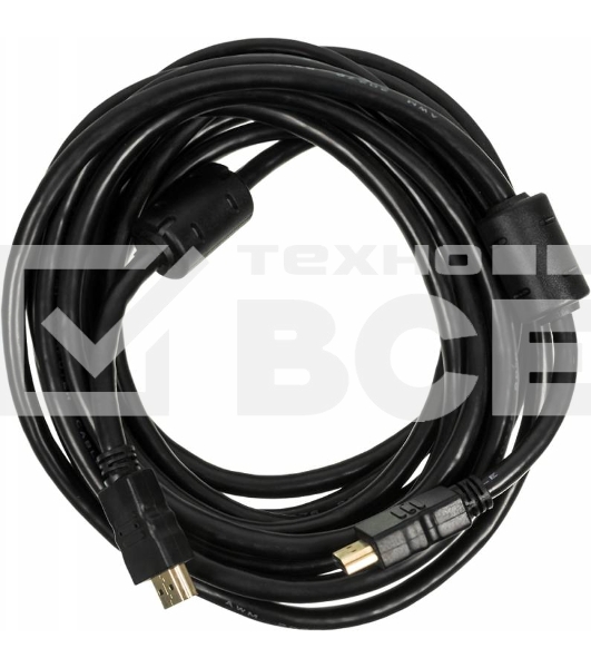 Кабель-соединительный аудио-видео Ningbo HDMI-5M-MG HDMI (m)/HDMI (m) 5м. феррит.кольца позолоченные контакты черный