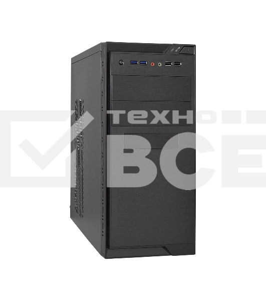 Компьютерный корпус Minitower ExeGate MA-372UX Black, mATX <UN500, 120mm> 2*USB+2*USB3.0, Audio