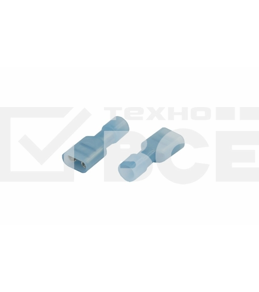 Клемма плоская полностью изолированная Rexant, гнездо 6.6 мм, в нейлоне, 1.5-2.5 мм² (РПи-м(н) 2.5-(6.3)), синий