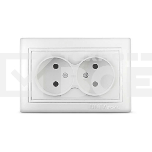 Розетка 2-м СП Севиль 16А IP20 бел. Universal С0102
