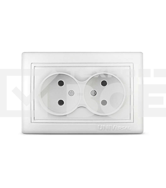 Розетка 2-м СП Севиль 16А IP20 бел. Universal С0102