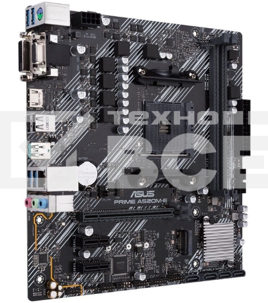 Материнская плата ASUS PRIME A520M-E, AM4, AMD A520, 2xDDR4, 4xSATA, 1xM.2, 1xPCI-E 3.0 x16, 2xUSB-A 3.2 Gen 1, 1xUSB 3.2 Gen 2, 1xDVI-D, 1xHDMI, 1xVGA, 1x 1Gb LAN, 3x3.5 мм, 7.1, Micro-ATX