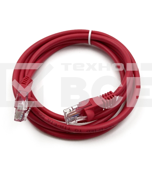 Патч-корд Buro cat5E 1.5м красный RJ-45 (m)-RJ-45 (m)