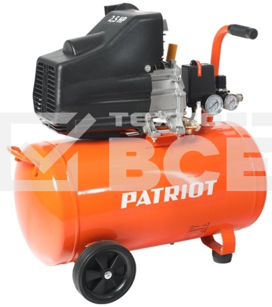 Компрессор PATRIOT EURO 50/2601.8кВт 220В 260л/мин 50л выход быстросъём елочка 8мм