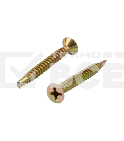 Саморез оконный KRANZ сверло, 3.9х32, желтый цинк, короб (500 шт./уп.)