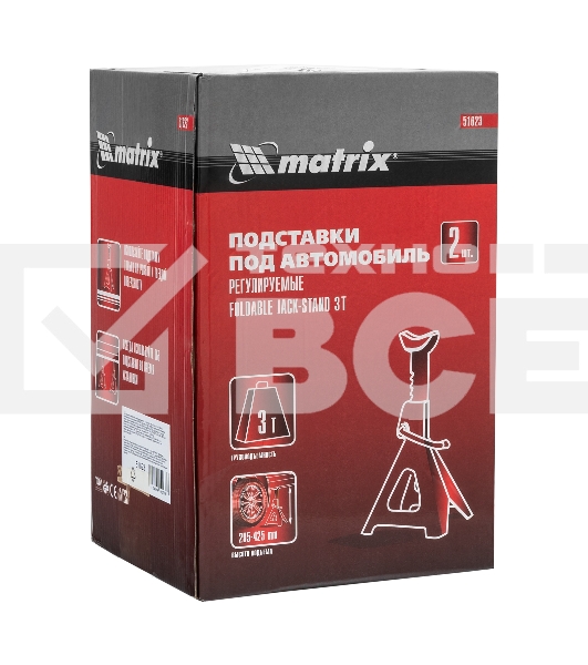 Подставка MATRIX 51623под машину регулируемые 3т h подъема295-425мм 2шт