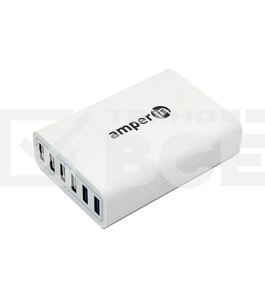 Блок питания (сетевой адаптер) Amperin Quick Charge 6-port QC 3.0 USB (YDS-TC060-4-2-0), белый