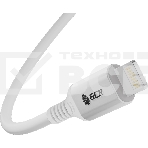 Кабель PREMIUM 1.0m TypeC/Lightning MFI POWER DELIVERY 18 W, быстрая зарядка, белый силикон, AL case белый, белый ПВХ, GCR-53533, фото3