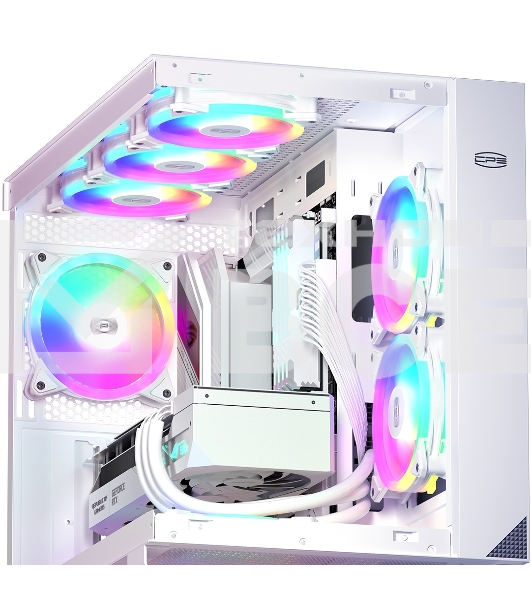 Вентилятор для корпуса PCCooler F3 T120 ARGB белый, 120 мм, 1800 об/мин, 21.6 дБ, 4 pin