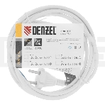 Шнур сетевой Energy Series, ПВС, 3 м, 2х1 мм, с неразборной вилкой, белый Denzel, фото5