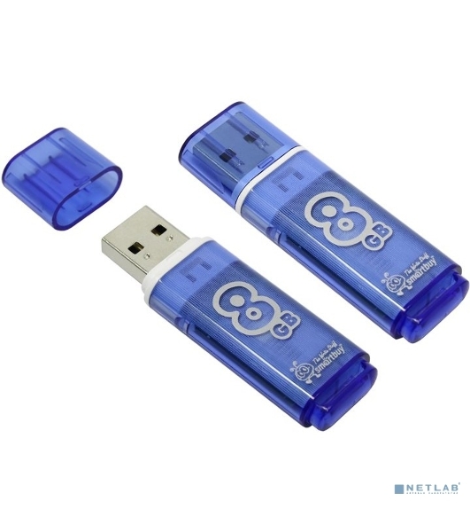 Флешка USB Smartbuy Glossy series Blue (SB8GbGS-B), 8 Gb, USB Type-A 2.0, R/W 25/15, синий