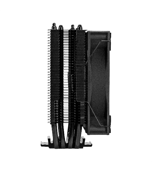 Кулер для процессора ExeGate Dark Magic EXX400V3-PWM.RGB (Al+Cu, черное покрытие, 4 тепл.трубки, LGA1150/1151/1155/1156/1200/1700/1851/AM2/AM2+/AM3/AM3+/AM4/AM5/FM1/FM2/754/939/940, TDP 140W, Fan 120mm, PWM, 800-1800RPM, Hydro bearing, 4pin, 11-24db, 500г брутто, RGB подсветка, с термопастой, на винтах, RTL)