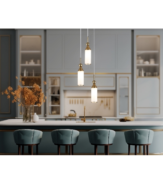 Светильник Ambrella light LH55272/3 BS/FR латунь/белый матовый E14 max 40W D230*1200