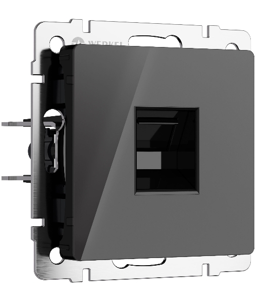 Розетка Ethernet RJ-45 (черный акрил)