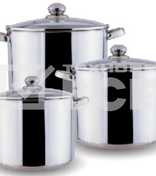 Набор кастрюль KELLI KL-4104 6 пред. НАБОР КАСТРЮЛЬ - 3 шт - 19 (7,5 л), 20 (9,5 л) и 21 см (12 л) Высококачественная нержавеющая сталь 18/10. 3х-слойное капсульное дно. Зеркальная полировка. Можно использовать на всех типах плит включая индукционную. Сте