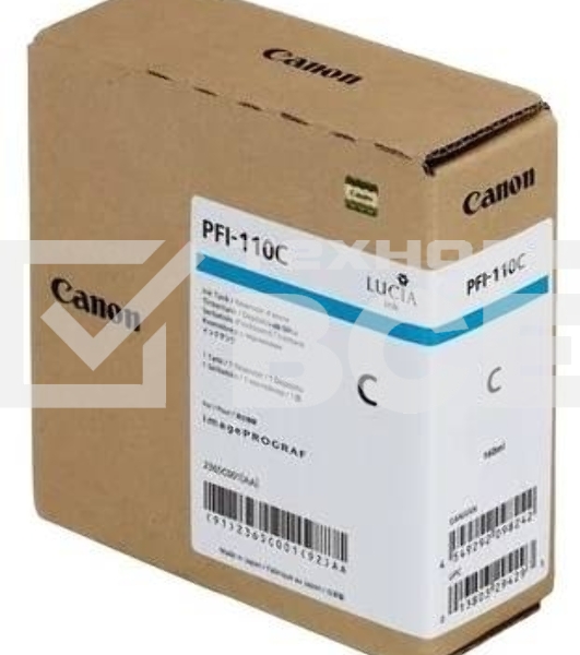 Картридж струйный Canon PFI-110 C 2365C001 голубой (160мл) для Canon TX-2000/TX-3000/TX-4000