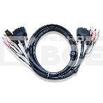 Кабель ATEN KVM USB(тип А Male)+DVI-D(Male)+2хАудио(Male) (-) USB(тип B Male)+DVI-D(Male)+2хАудио(Male) 1,8м., черный. CABLE DVI/USBA/SP.MC-DVI/USB B 1.8M, фото 1