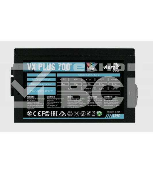 Блок питания Aerocool / Formula VX-700 PLUS RGB, 700Вт, 120мм, черный