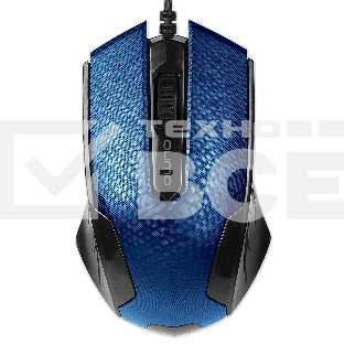 Мышь проводная Qumo Office M14 синий, 1000 dpi, USB, кнопки - 3