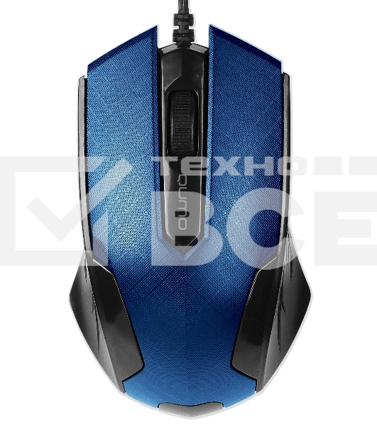 Мышь проводная Qumo Office M14 синий, 1000 dpi, USB, кнопки - 3
