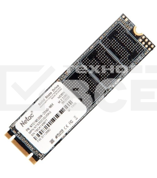Накопитель SSD Netac N535N, 256GB, M.2 2280, SATA-III, R/W 560/520