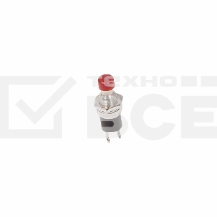 Выключатель-кнопка  металл 220V 2А (2с) (ON)-OFF  Ø7.2  красная  Micro  Rexant