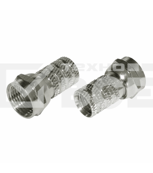 Разъем антенный на кабель, штекер F для кабеля RG-6, (2шт.) Rexant
