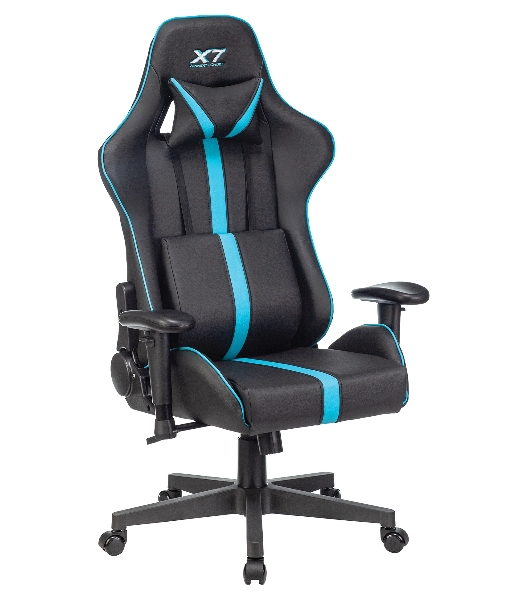 Кресло игровое A4Tech X7 GG-1200 черный/голубой искусственная кожа крестовина пластик
