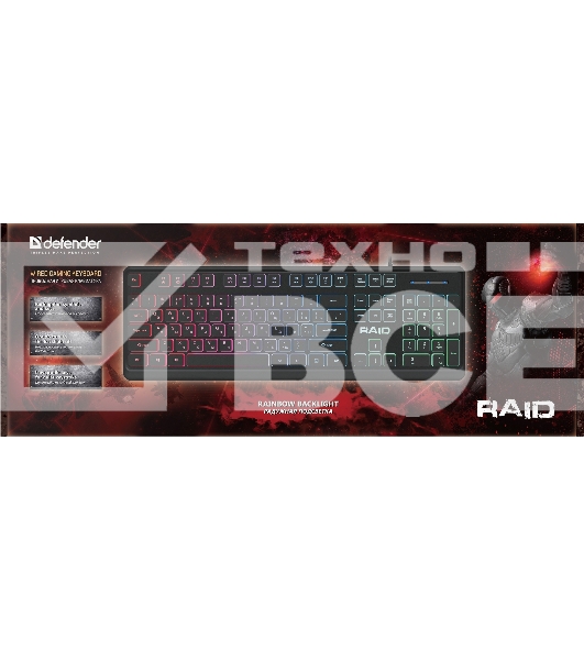Клавиатура Defender Raid GK-778DL  проводная, USB, черный