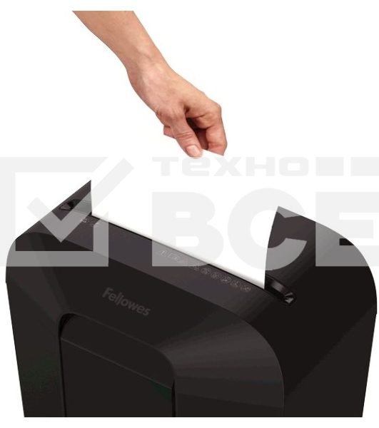 Шредер Fellowes PowerShred LX50 черный (секр.P-4)/перекрестный/9лист./17лтр./скрепки/скобы/пл.карты