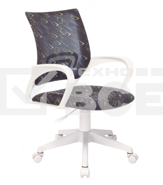 Кресло детское Бюрократ KD-W4 черный/синий регата крестовина пластик белый пластик белый