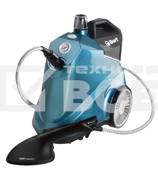Отпариватель Bort Pro Iron, напольный для одежды, 2,5 кВт., давление 5.5 бар., пар 95 г/мин., t-пара 155 °С., бак 3.8 л.