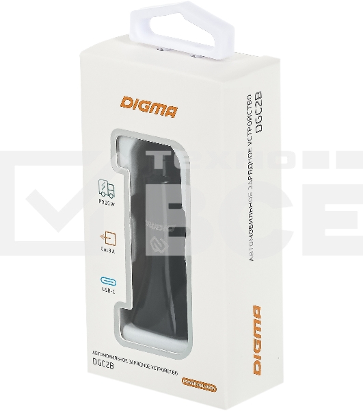 Автомобильное зарядное устройство Digma DGC2B 3A PD черный