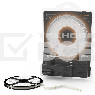 Лента LED Комплект 2835/60-SMD 4,8W 12V DC теплый белый IP20 (блистер 3м) 1/50