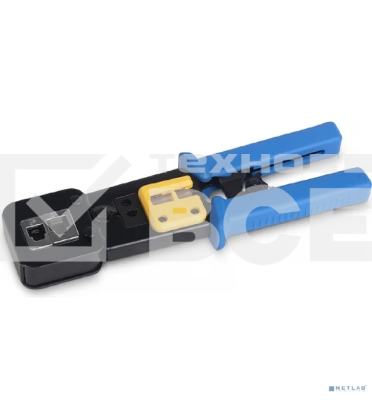 Инструмент обжимной Cabeus HT-376Z для коннекторов быстрой установки RJ-45 (8р8с), RJ-11/12 (6р6с, 6р4с, 6р2с), профессиональный, с храповым механизмом