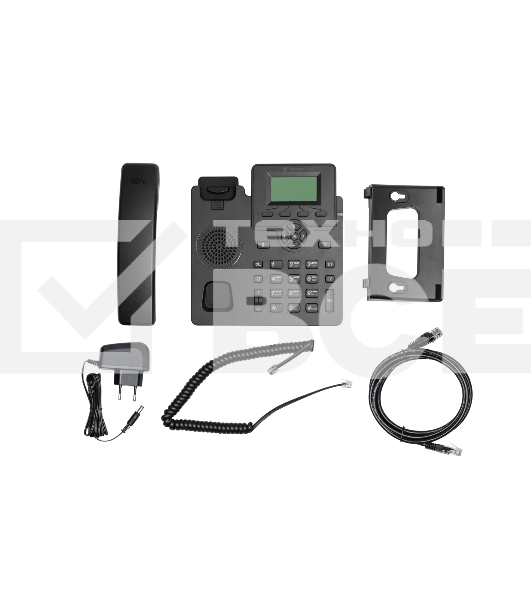 IP-телефон Flat-Phone C10: 2 SIP-аккаунта, 2 порта 10/100BASE-T (RJ-45), ЖК-дисплей, PoE, адаптер питания 220В, ТОРП