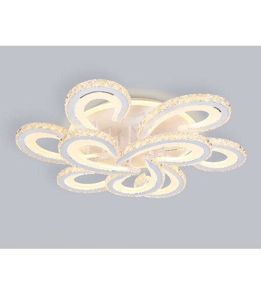 Потолочный светодиодный светильник Ambrella light FA1704/6+3 WH/CH белый/хром 255W 3000K-6400K 610*610*130 (ПДУ РАДИО 2.4G)