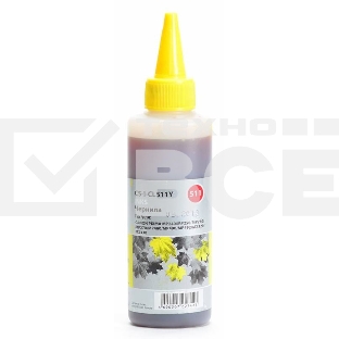 Чернила Cactus CS-I-CL511Y желтый (100мл) Canon PIXMA MP240/MP250/MP260/MP270/MP480